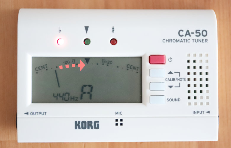 カード型チューナー　針の動きを見ながら微調整する